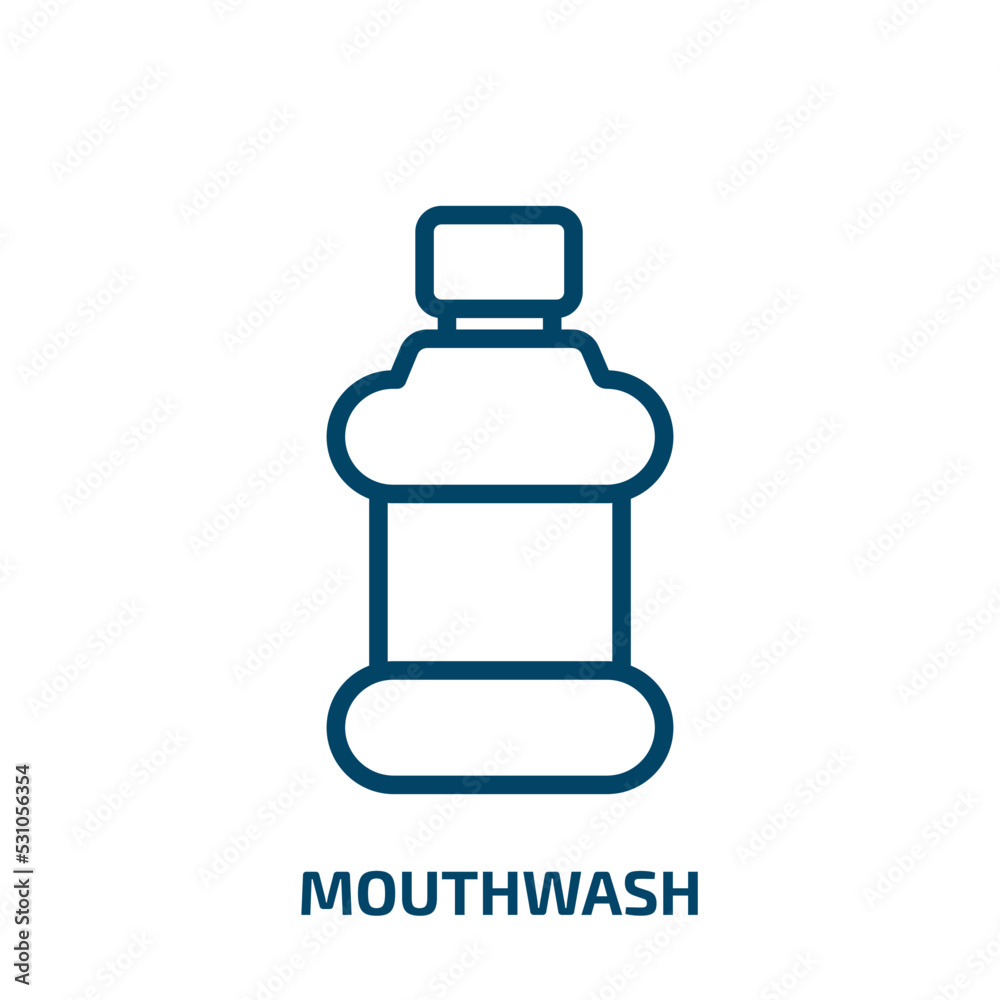 mouthwash icon from beauty collection. Thin linear mouthwash, medical, hygiene outline icon isolated on white background. Line vector mouthwash sign, symbol for web and mobile