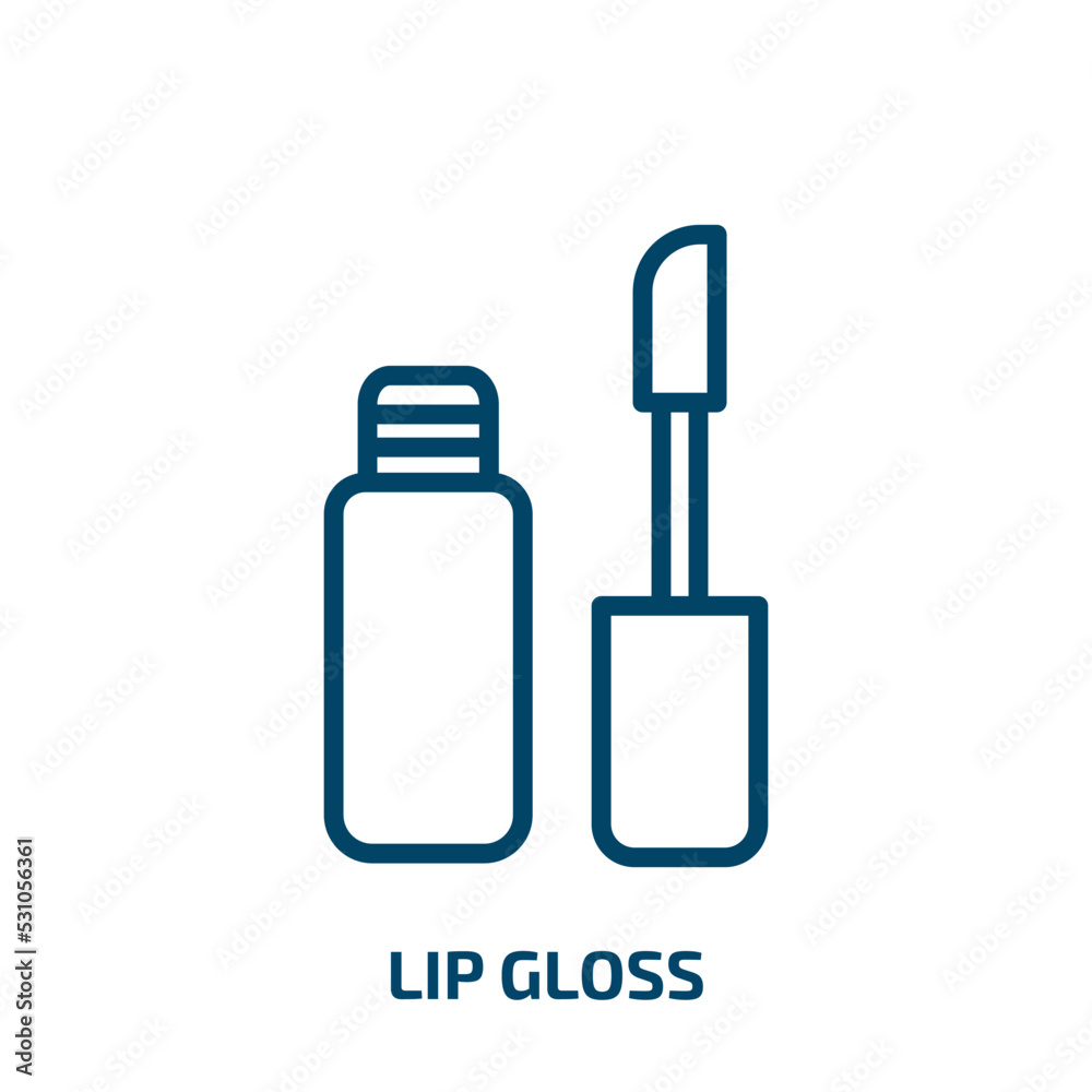 lip gloss icon from beauty collection. Thin linear lip gloss, makeup, cosmetic outline icon isolated on white background. Line vector lip gloss sign, symbol for web and mobile lip gloss icon from beauty collection. Thin linear lip gloss, makeup, cosmetic outline icon isolated on white background. Line vector lip gloss sign, symbol for web and mobile