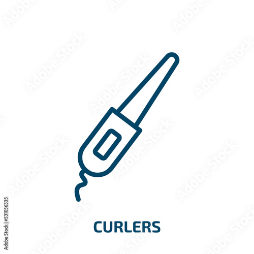 curlers icon from beauty collection. Thin linear curlers, beauty, brush outline icon isolated on white background. Line vector curlers sign, symbol for web and mobile