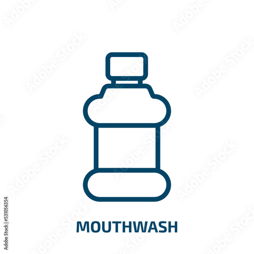 mouthwash icon from beauty collection. Thin linear mouthwash, medical, hygiene outline icon isolated on white background. Line vector mouthwash sign, symbol for web and mobile