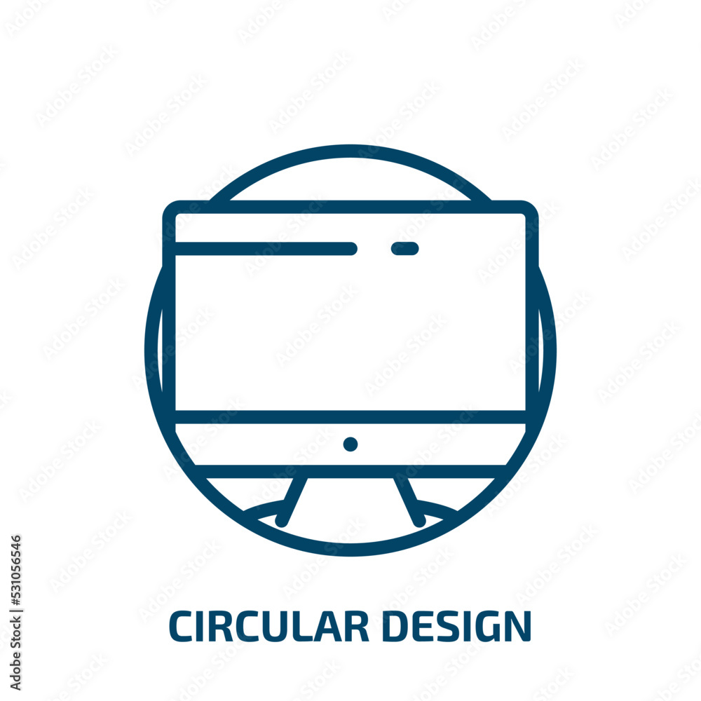 circular design icon from computer collection. Thin linear circular design, emblem, 100 outline icon isolated on white background. Line vector circular design sign, symbol for web and mobile circular design icon from computer collection. Thin linear circular design, emblem, 100 outline icon isolated on white background. Line vector circular design sign, symbol for web and mobile