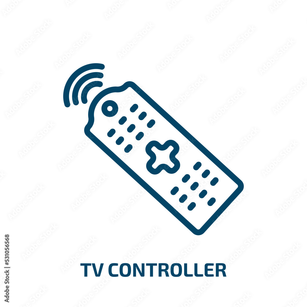 tv controller icon from computer collection. Thin linear tv controller, tv, controller outline icon isolated on white background. Line vector tv controller sign, symbol for web and mobile tv controller icon from computer collection. Thin linear tv controller, tv, controller outline icon isolated on white background. Line vector tv controller sign, symbol for web and mobile