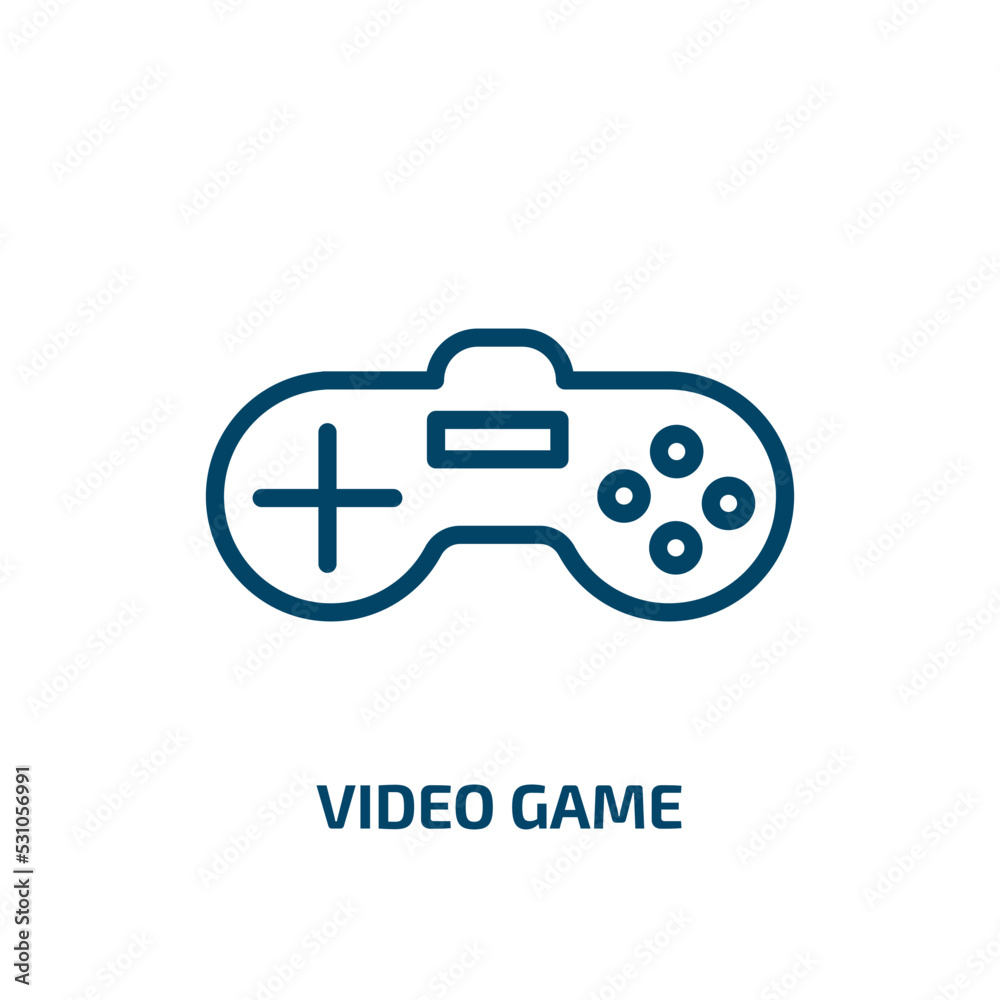 video game icon from arcade collection. Thin linear video game, video, game outline icon isolated on white background. Line vector video game sign, symbol for web and mobile video game icon from arcade collection. Thin linear video game, video, game outline icon isolated on white background. Line vector video game sign, symbol for web and mobile