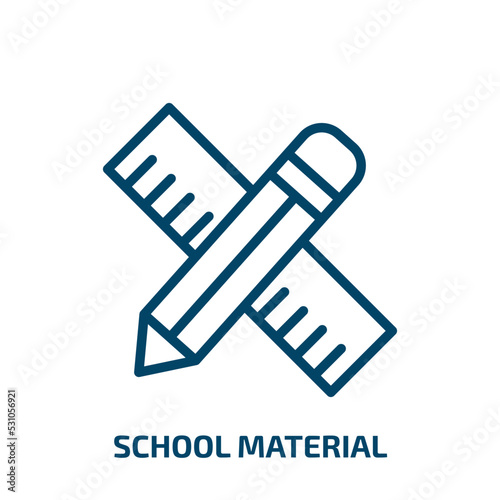 school material icon from education collection. Thin linear school material  school  science outline icon isolated on white background. Line vector school material sign  symbol for web and mobile