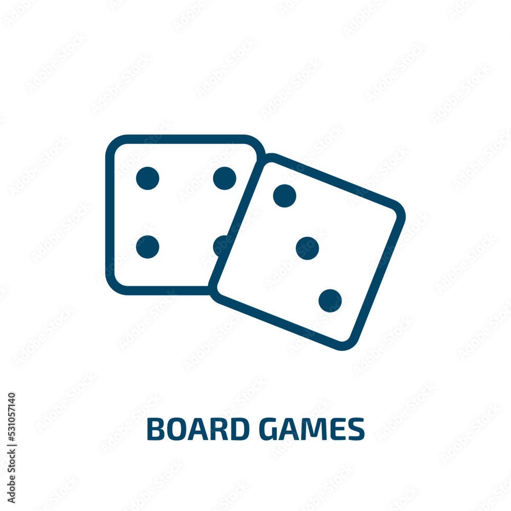 board games icon from arcade collection. Thin linear board games, game, board outline icon isolated on white background. Line vector board games sign, symbol for web and mobile board games icon from arcade collection. Thin linear board games, game, board outline icon isolated on white background. Line vector board games sign, symbol for web and mobile