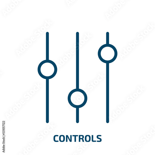 controls icon from arcade collection. Thin linear controls, control, technology outline icon isolated on white background. Line vector controls sign, symbol for web and mobile