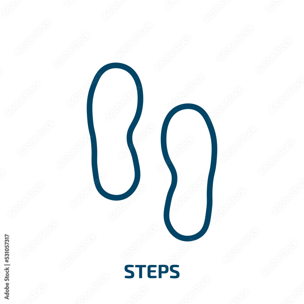steps icon from general collection. Thin linear steps, business, step outline icon isolated on white background. Line vector steps sign, symbol for web and mobile steps icon from general collection. Thin linear steps, business, step outline icon isolated on white background. Line vector steps sign, symbol for web and mobile