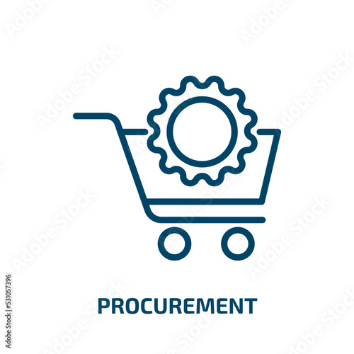 procurement icon from general collection. Thin linear procurement, business, money outline icon isolated on white background. Line vector procurement sign, symbol for web and mobile photo