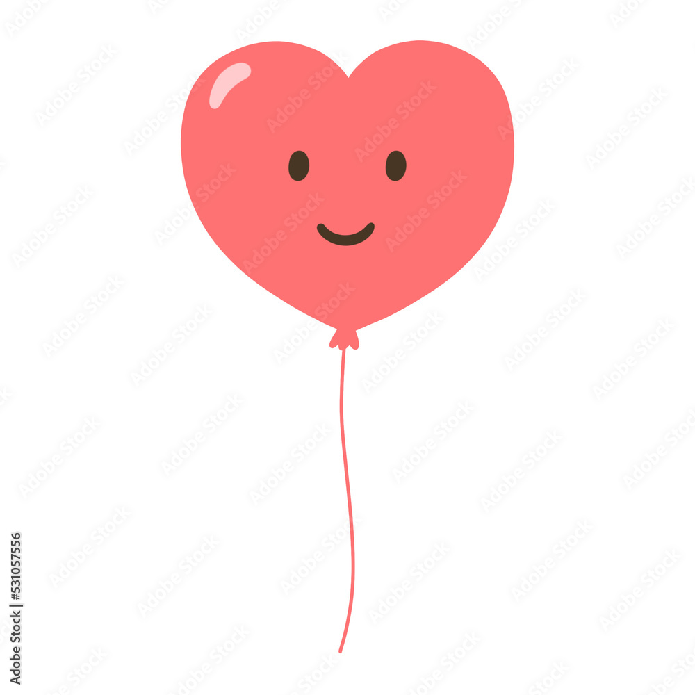 Smiley Face Heart Shaped Balloon