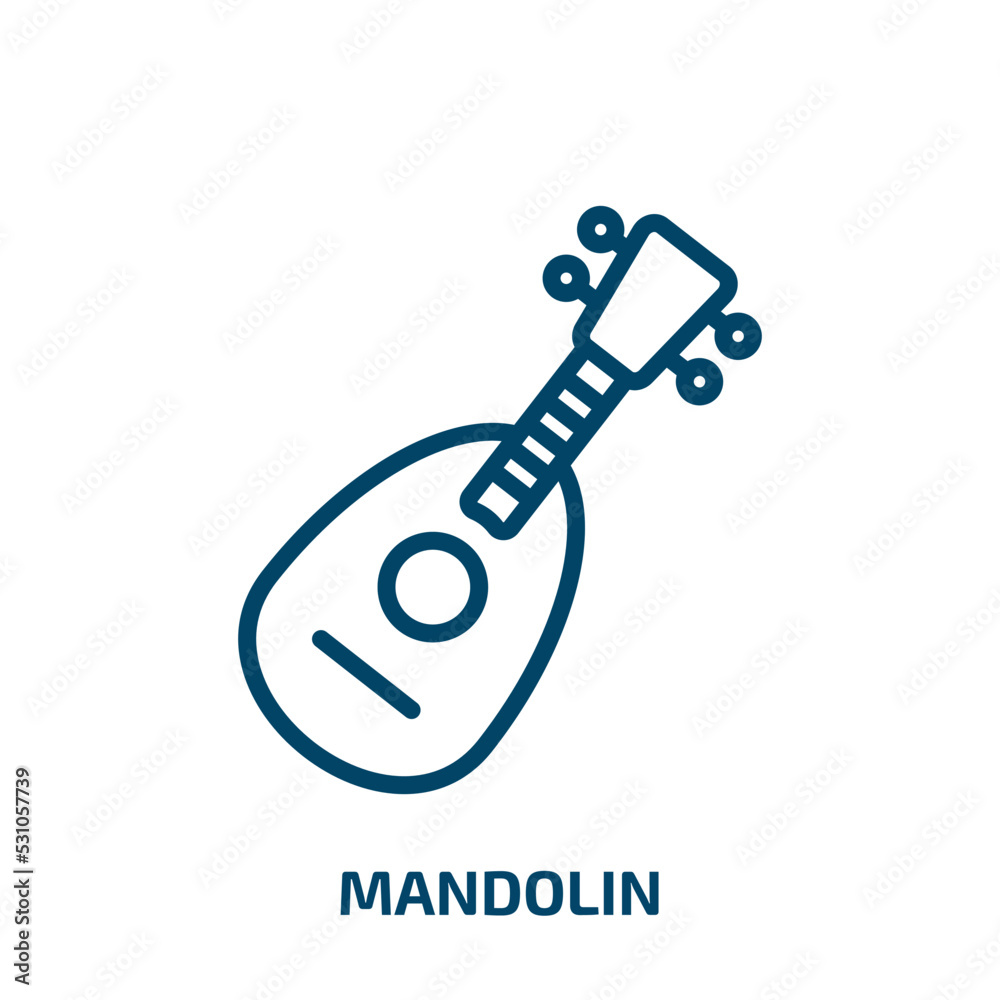 mandolin icon from music and media collection. Thin linear mandolin, music, string outline icon isolated on white background. Line vector mandolin sign, symbol for web and mobile mandolin icon from music and media collection. Thin linear mandolin, music, string outline icon isolated on white background. Line vector mandolin sign, symbol for web and mobile