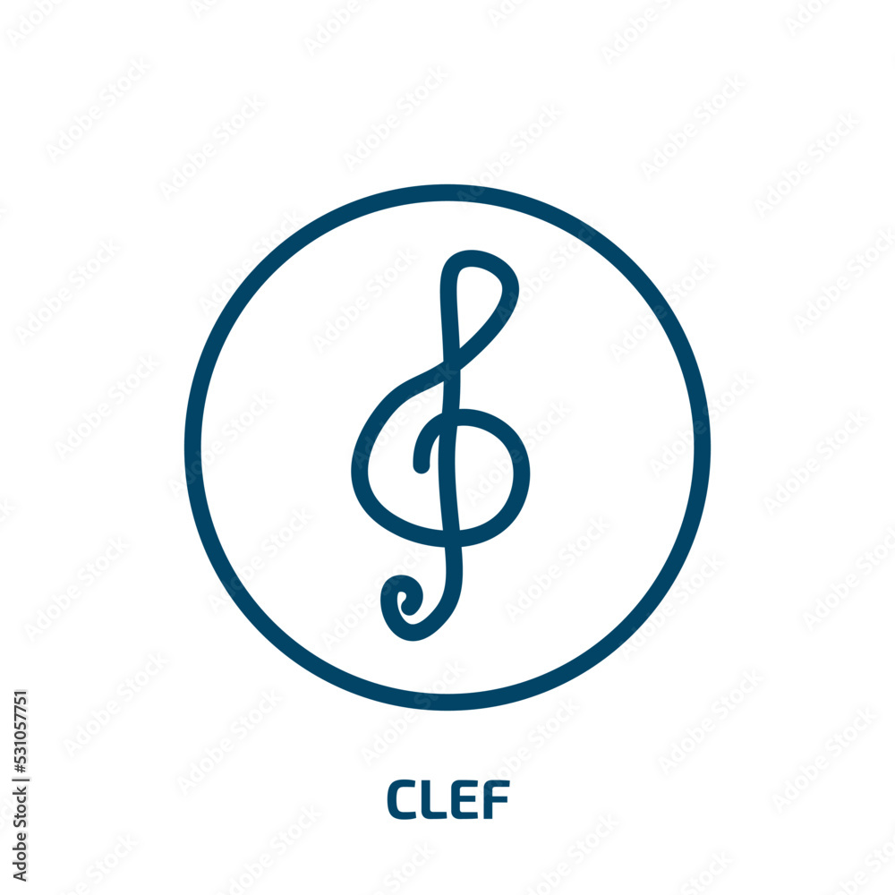 clef icon from music and media collection. Thin linear clef, music, note outline icon isolated on white background. Line vector clef sign, symbol for web and mobile clef icon from music and media collection. Thin linear clef, music, note outline icon isolated on white background. Line vector clef sign, symbol for web and mobile