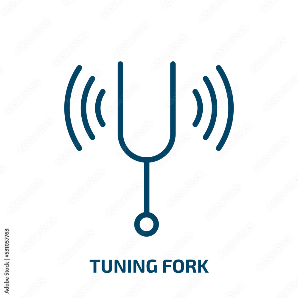tuning fork icon from music and media collection. Thin linear tuning fork, note, sound outline icon isolated on white background. Line vector tuning fork sign, symbol for web and mobile tuning fork icon from music and media collection. Thin linear tuning fork, note, sound outline icon isolated on white background. Line vector tuning fork sign, symbol for web and mobile