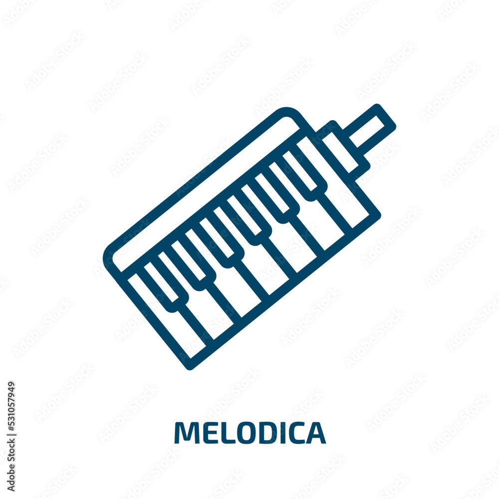 melodica icon from music and media collection. Thin linear melodica, sound, music outline icon isolated on white background. Line vector melodica sign, symbol for web and mobile melodica icon from music and media collection. Thin linear melodica, sound, music outline icon isolated on white background. Line vector melodica sign, symbol for web and mobile