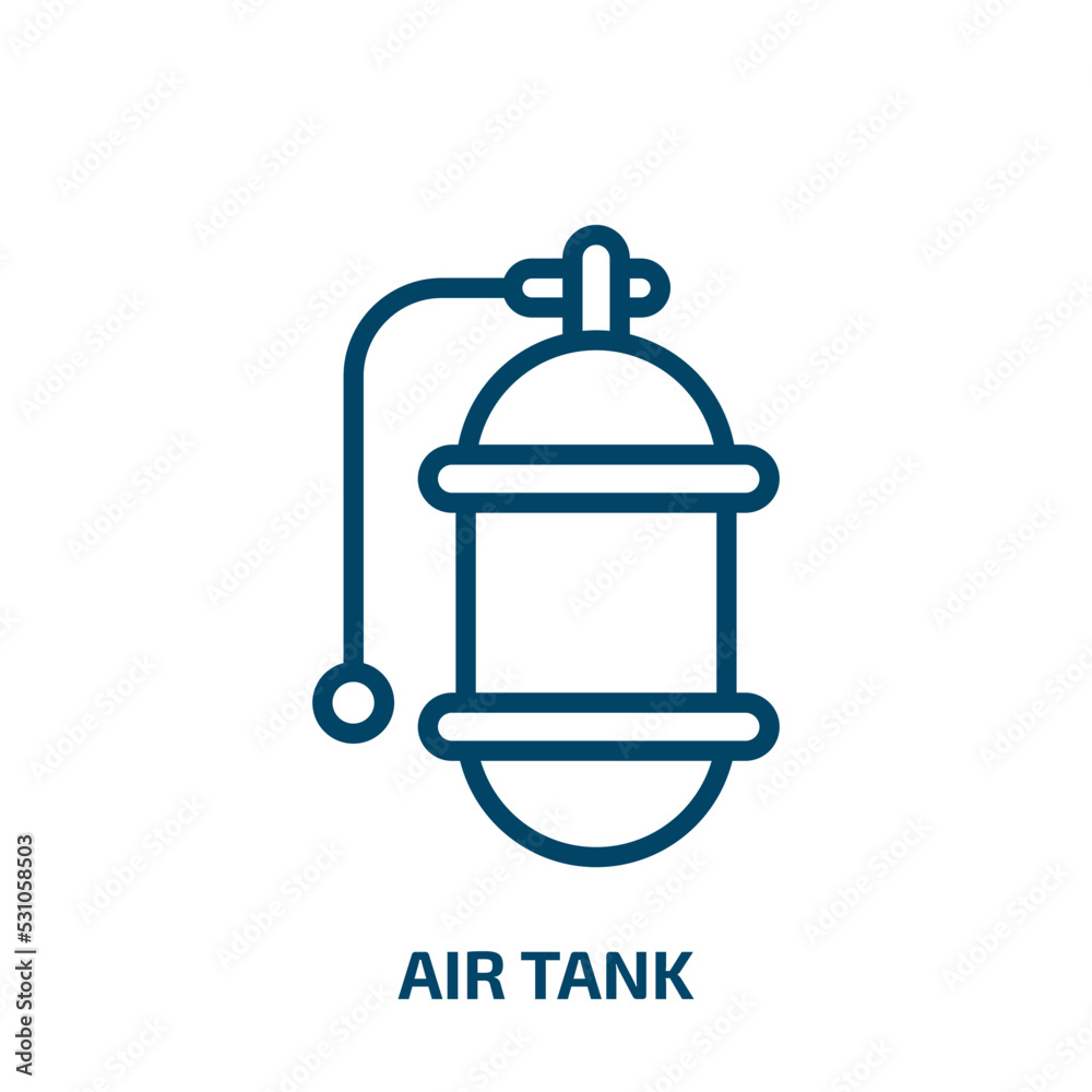 air tank icon from nautical collection. Thin linear air tank, tank, air outline icon isolated on white background. Line vector air tank sign, symbol for web and mobile air tank icon from nautical collection. Thin linear air tank, tank, air outline icon isolated on white background. Line vector air tank sign, symbol for web and mobile