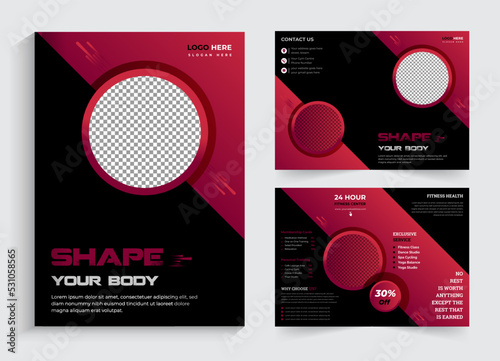 Gym Bifold Brochure sports and flyer Template
