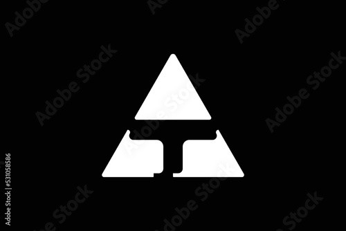 Creative, Letter AT or TA Negative Space Logo