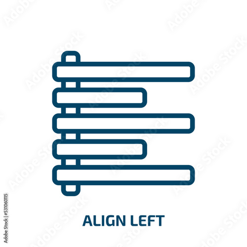 align left icon from signs collection. Thin linear align left, left, align outline icon isolated on white background. Line vector align left sign, symbol for web and mobile