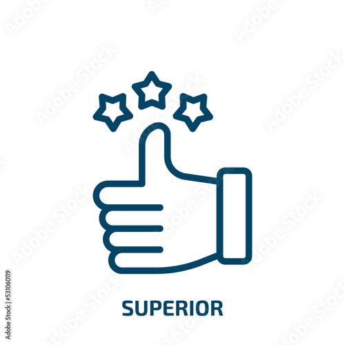superior icon from signs collection. Thin linear superior, excellent, business outline icon isolated on white background. Line vector superior sign, symbol for web and mobile