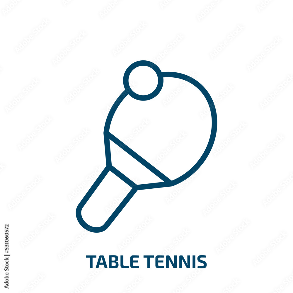table tennis icon from sport collection. Thin linear table tennis, ball, table outline icon isolated on white background. Line vector table tennis sign, symbol for web and mobile