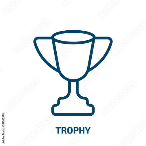 trophy icon from sport collection. Thin linear trophy, competition, achievement outline icon isolated on white background. Line vector trophy sign, symbol for web and mobile