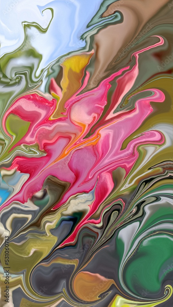 Fototapeta premium Liquify Abstract Pattern design. Soft colorful background, design for PC and Mobile applications.