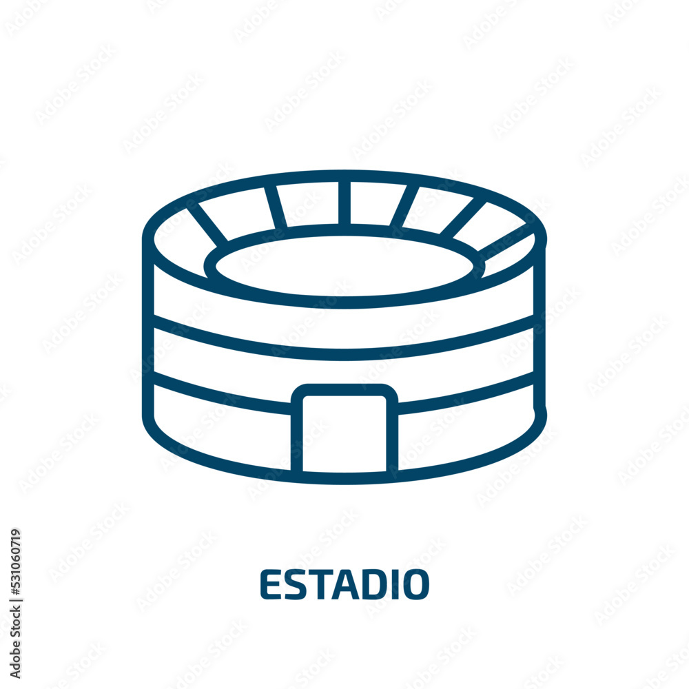 estadio icon from sports collection. Thin linear estadio, flag, competition outline icon isolated on white background. Line vector estadio sign, symbol for web and mobile estadio icon from sports collection. Thin linear estadio, flag, competition outline icon isolated on white background. Line vector estadio sign, symbol for web and mobile