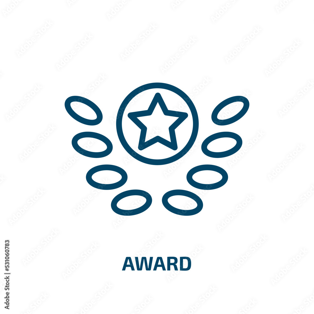award icon from sport collection. Thin linear award, medal, ribbon outline icon isolated on white background. Line vector award sign, symbol for web and mobile award icon from sport collection. Thin linear award, medal, ribbon outline icon isolated on white background. Line vector award sign, symbol for web and mobile