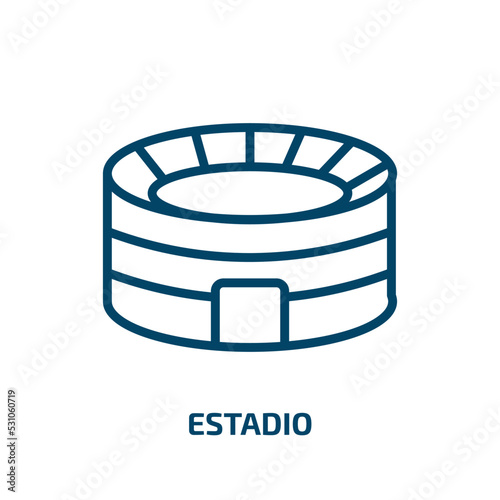 estadio icon from sports collection. Thin linear estadio, flag, competition outline icon isolated on white background. Line vector estadio sign, symbol for web and mobile