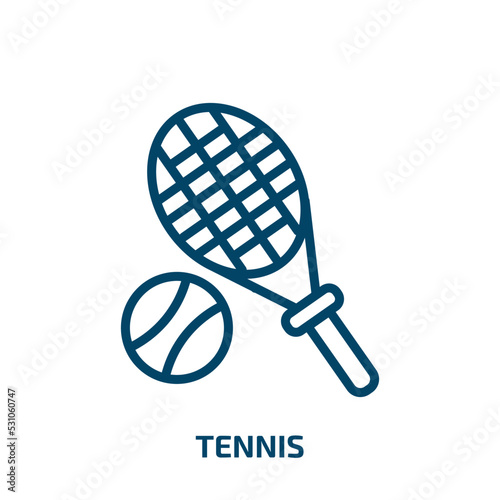 tennis icon from sport collection. Thin linear tennis, ball, game outline icon isolated on white background. Line vector tennis sign, symbol for web and mobile