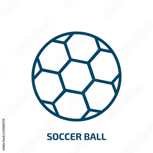 soccer ball icon from sport collection. Thin linear soccer ball, game, competition outline icon isolated on white background. Line vector soccer ball sign, symbol for web and mobile