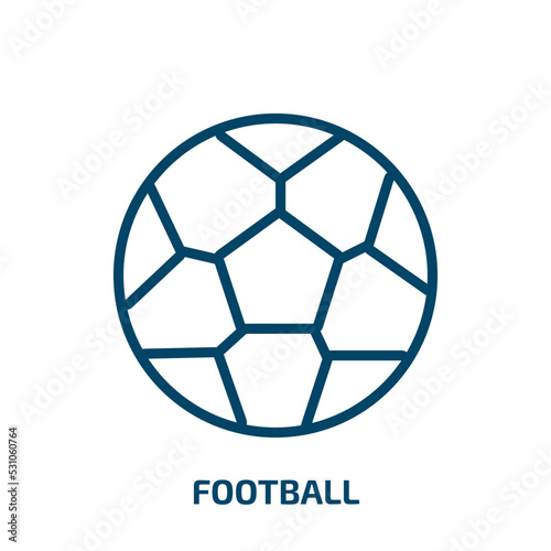 football icon from sport collection. Thin linear football, ball, soccer outline icon isolated on white background. Line vector football sign, symbol for web and mobile
