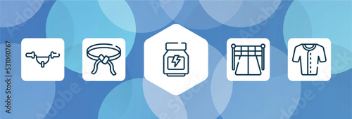 baseball outline icon set isolated on blue abstract background. thin line icons such as handlebar, belts, whey protein, starting point, baseball jersey vector. can be used for web and mobile.