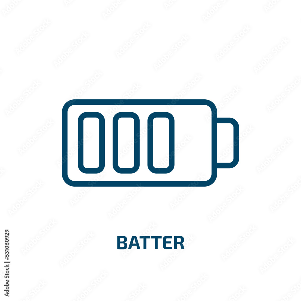 batter icon from sports collection. Thin linear batter, food, home outline icon isolated on white background. Line vector batter sign, symbol for web and mobile