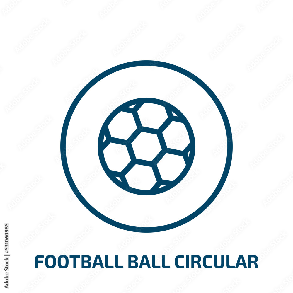 Obraz premium football ball circular icon from sports collection. Thin linear football ball circular, circular, ball outline icon isolated on white background. Line vector football ball circular sign, symbol for