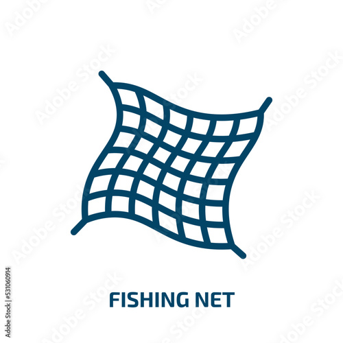 fishing net icon from sports collection. Thin linear fishing net, net, fishing outline icon isolated on white background. Line vector fishing net sign, symbol for web and mobile