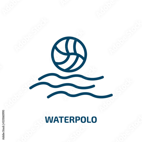 waterpolo icon from sports collection. Thin linear waterpolo, sport, water outline icon isolated on white background. Line vector waterpolo sign, symbol for web and mobile