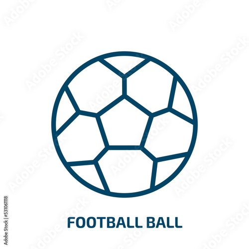 football ball icon from sports collection. Thin linear football ball, soccer, sport outline icon isolated on white background. Line vector football ball sign, symbol for web and mobile