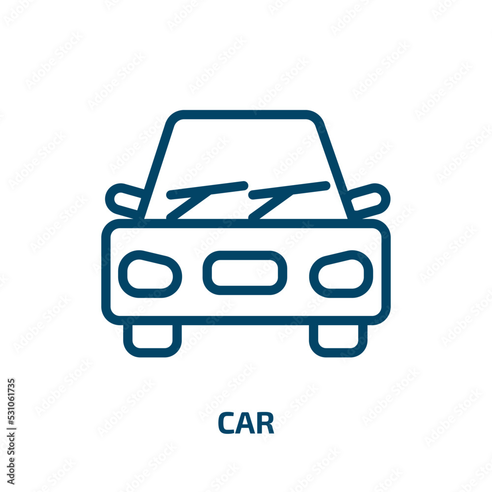 car icon from transportation collection. Thin linear car, service, vehicle outline icon isolated on white background. Line vector car sign, symbol for web and mobile car icon from transportation collection. Thin linear car, service, vehicle outline icon isolated on white background. Line vector car sign, symbol for web and mobile