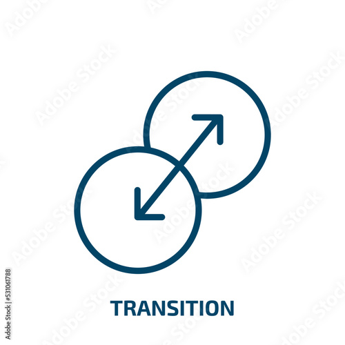 transition icon from transport collection. Thin linear transition, business, network outline icon isolated on white background. Line vector transition sign, symbol for web and mobile