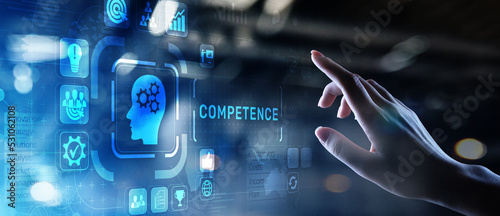 Fotografia Competence Skill Personal development Business concept on virtual screen