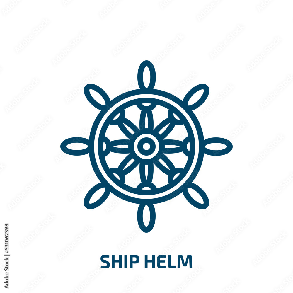 ship helm icon from transportation collection. Thin linear ship helm ...