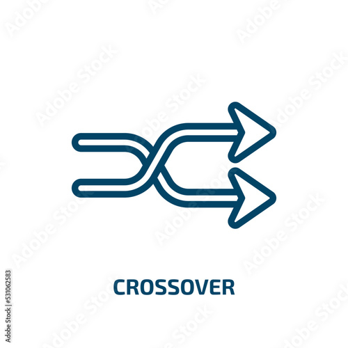 crossover icon from user interface collection. Thin linear crossover, sport, vehicle outline icon isolated on white background. Line vector crossover sign, symbol for web and mobile