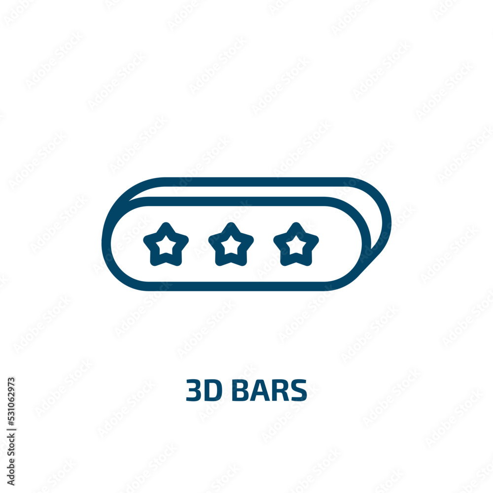 Fototapeta premium 3d bars icon from user interface collection. Thin linear 3d bars, bar, template outline icon isolated on white background. Line vector 3d bars sign, symbol for web and mobile