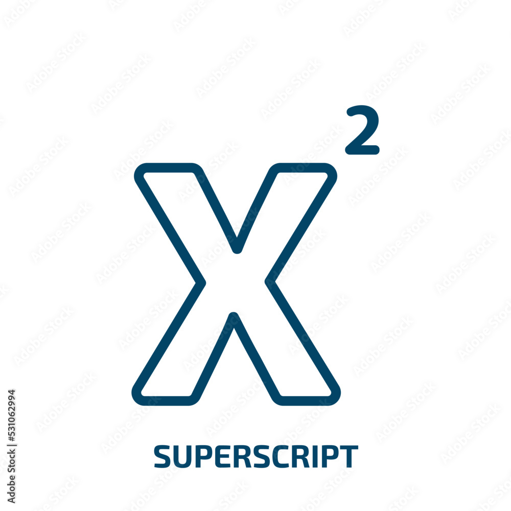 superscript icon from user interface collection. Thin linear ...
