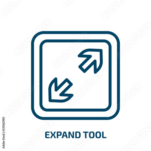 expand tool icon from user interface collection. Thin linear expand tool, tool, expand outline icon isolated on white background. Line vector expand tool sign, symbol for web and mobile