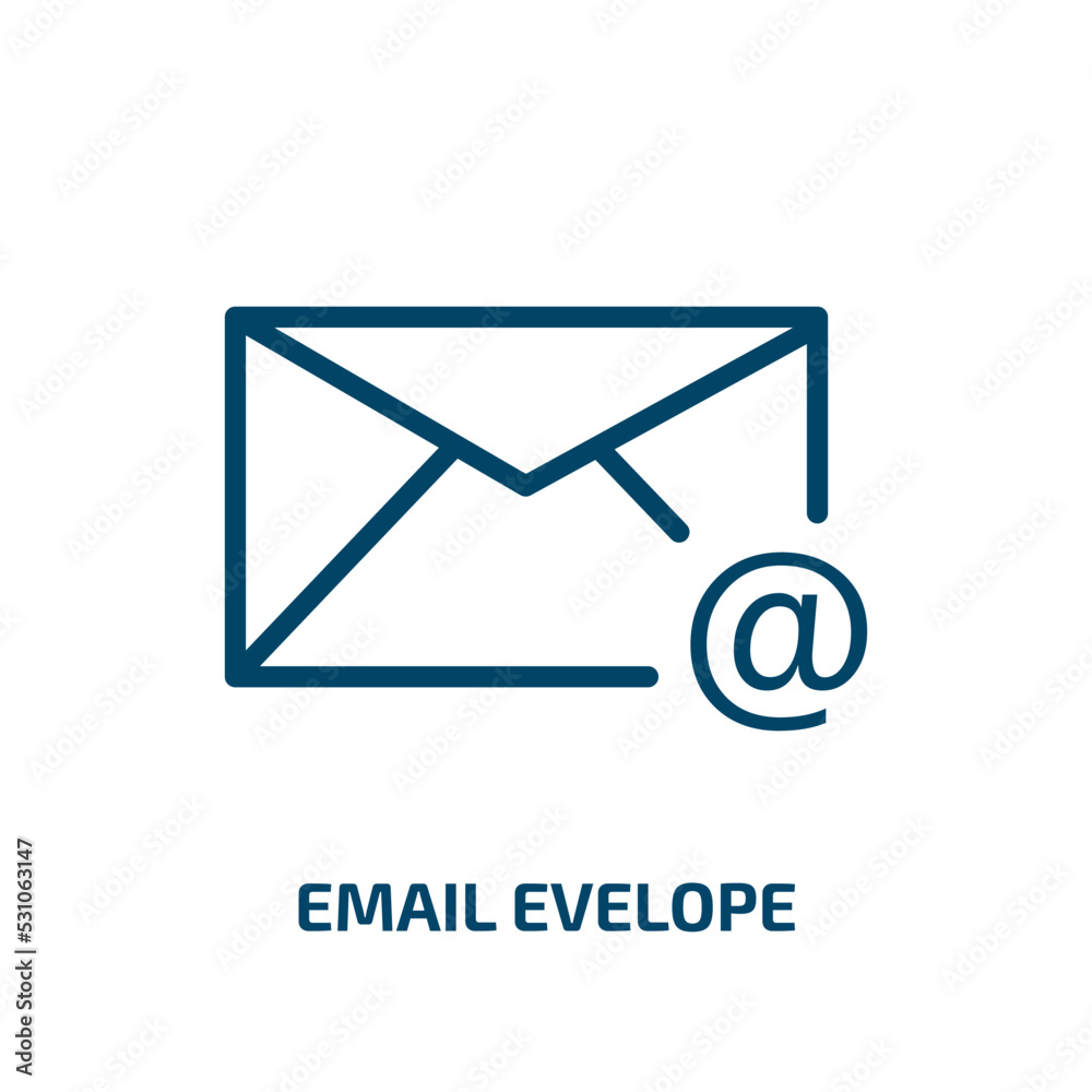 email evelope icon from user interface collection. Thin linear email evelope, send, email outline icon isolated on white background. Line vector email evelope sign, symbol for web and mobile