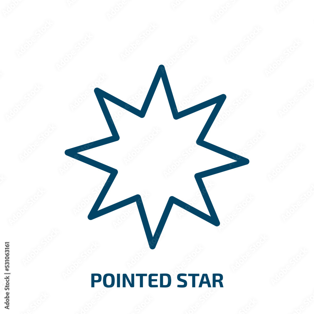 pointed star icon from user interface collection. Thin linear pointed star, star, emblem outline icon isolated on white background. Line vector pointed star sign, symbol for web and mobile