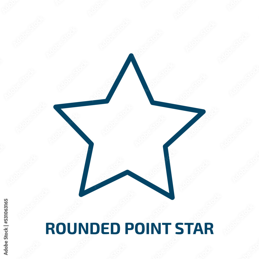 rounded point star icon from user interface collection. Thin linear rounded point star, decoration, star outline icon isolated on white background. Line vector rounded point star sign, symbol for web rounded point star icon from user interface collection. Thin linear rounded point star, decoration, star outline icon isolated on white background. Line vector rounded point star sign, symbol for web