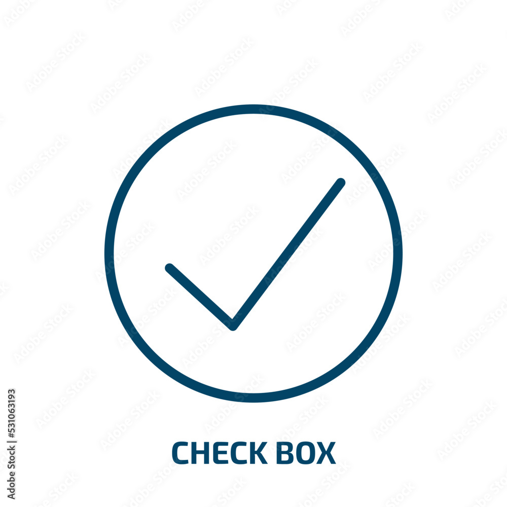 check box icon from user interface collection. Thin linear check box, correct, ok outline icon isolated on white background. Line vector check box sign, symbol for web and mobile check box icon from user interface collection. Thin linear check box, correct, ok outline icon isolated on white background. Line vector check box sign, symbol for web and mobile