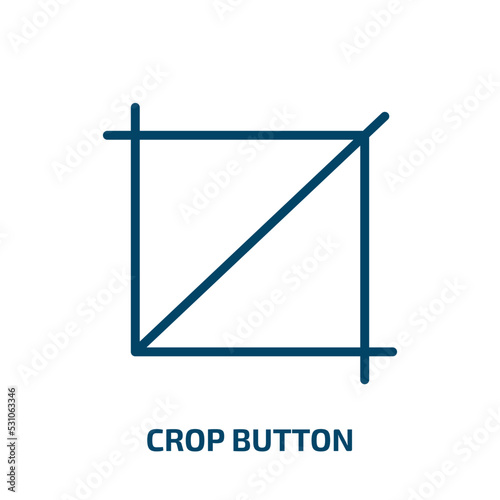 crop button icon from user interface collection. Thin linear crop button, tool, crop outline icon isolated on white background. Line vector crop button sign, symbol for web and mobile